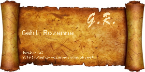 Gehl Rozanna névjegykártya